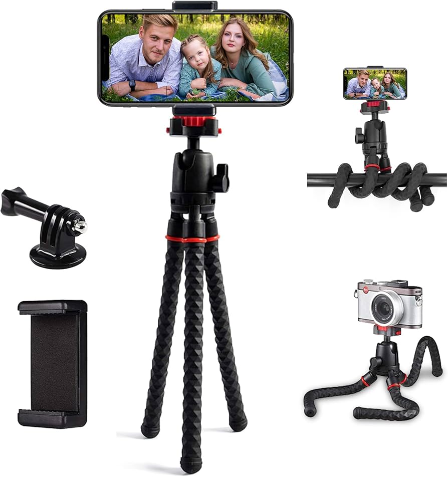 Adjustable Phone Tripod – Bluetooth Remote 360° Rotation