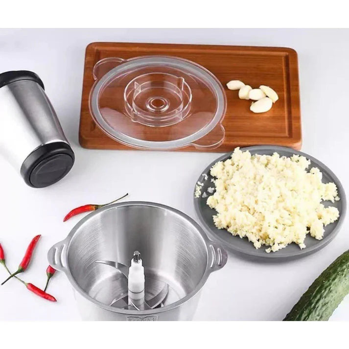 Large 2 Liter Electric Food Processor and Chopper - For Meats, Grains, and Vegetables